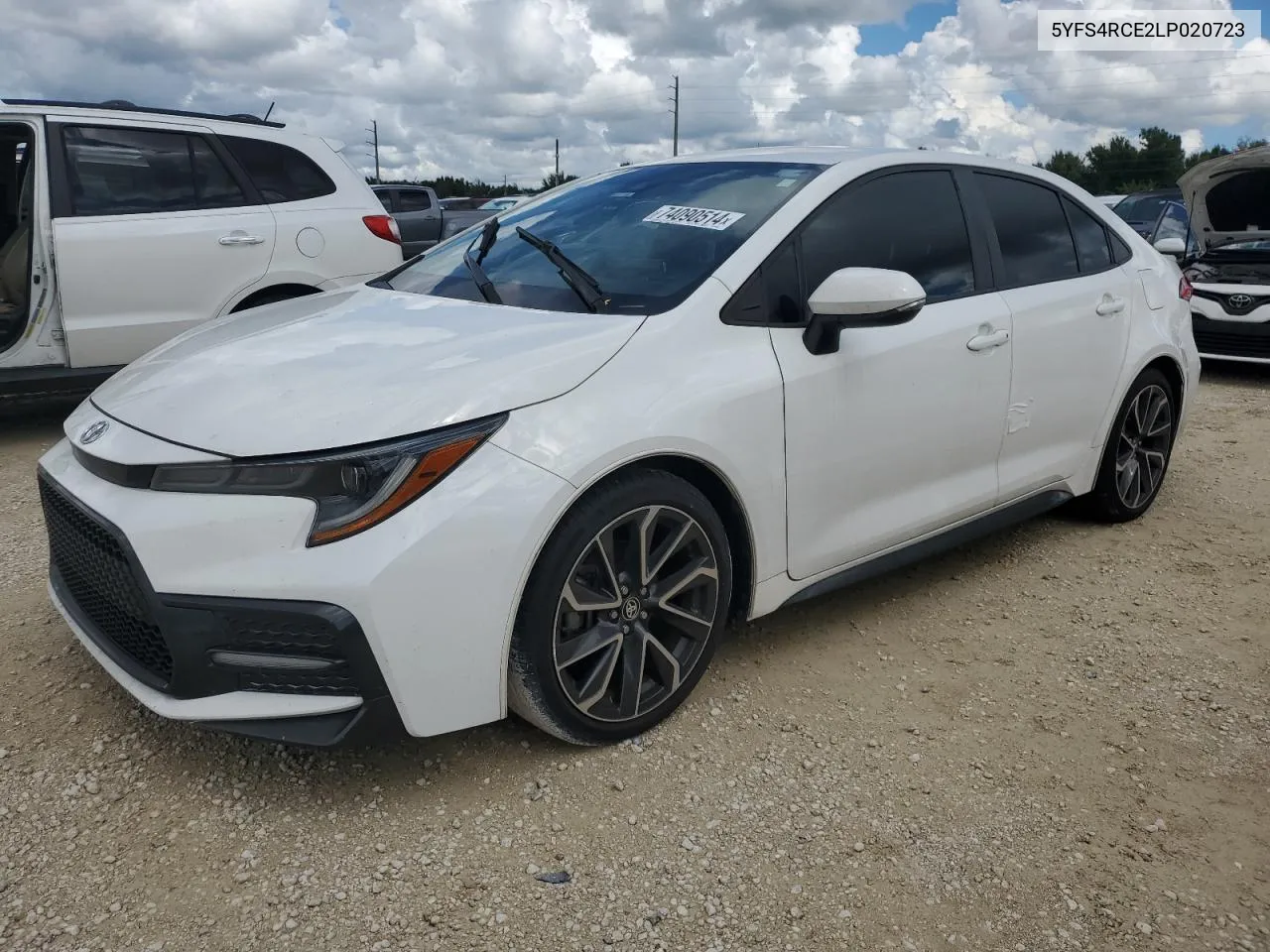 2020 Toyota Corolla Se VIN: 5YFS4RCE2LP020723 Lot: 74090514