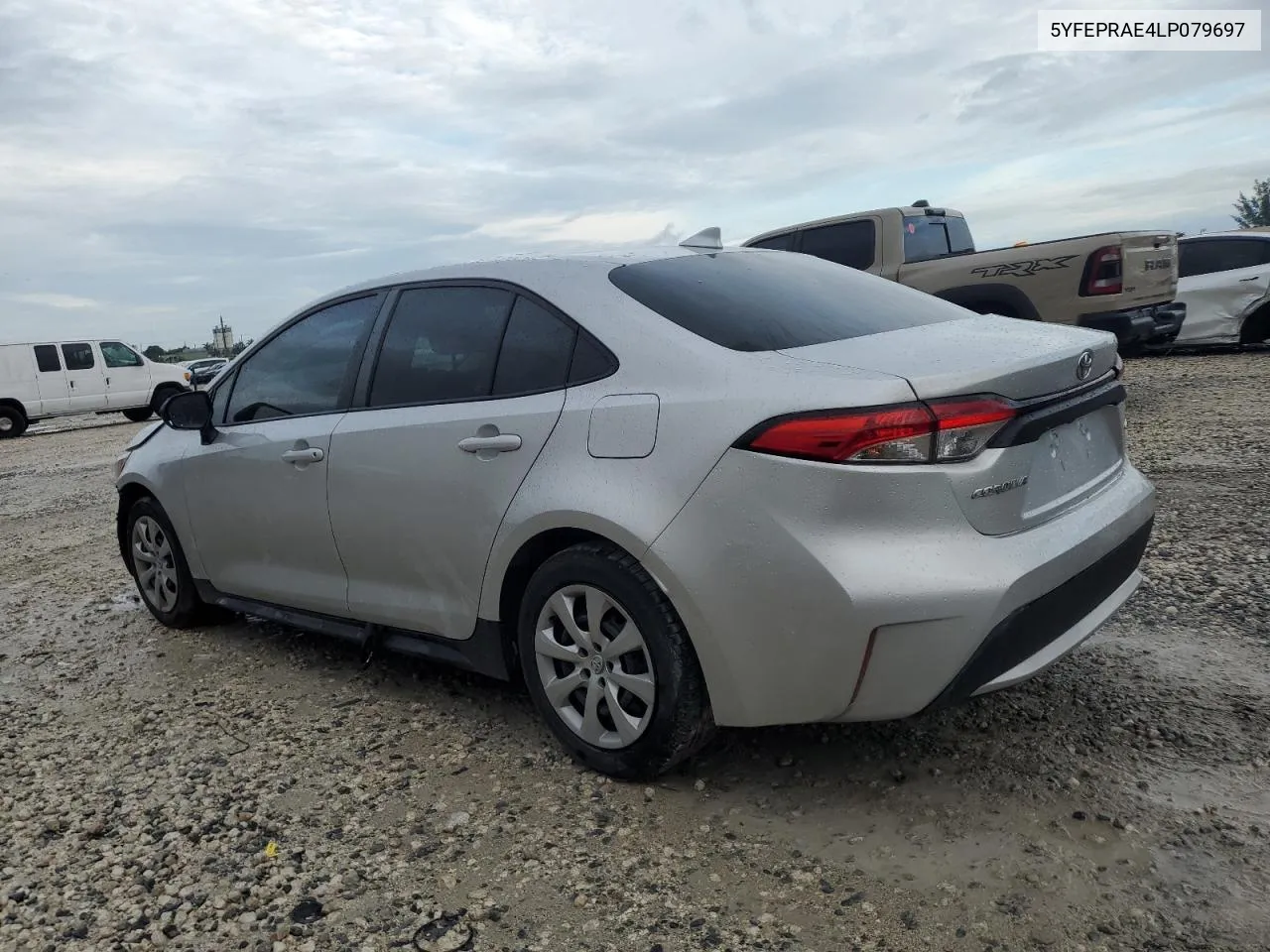 2020 Toyota Corolla Le VIN: 5YFEPRAE4LP079697 Lot: 74262234