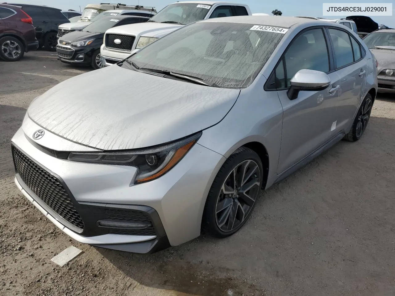 2020 Toyota Corolla Se VIN: JTDS4RCE3LJ029001 Lot: 74327654