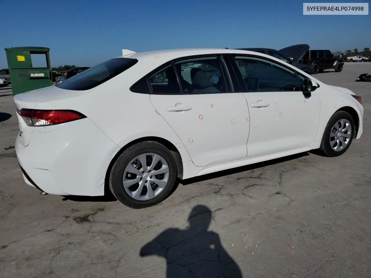 2020 Toyota Corolla Le VIN: 5YFEPRAE4LP074998 Lot: 74803884