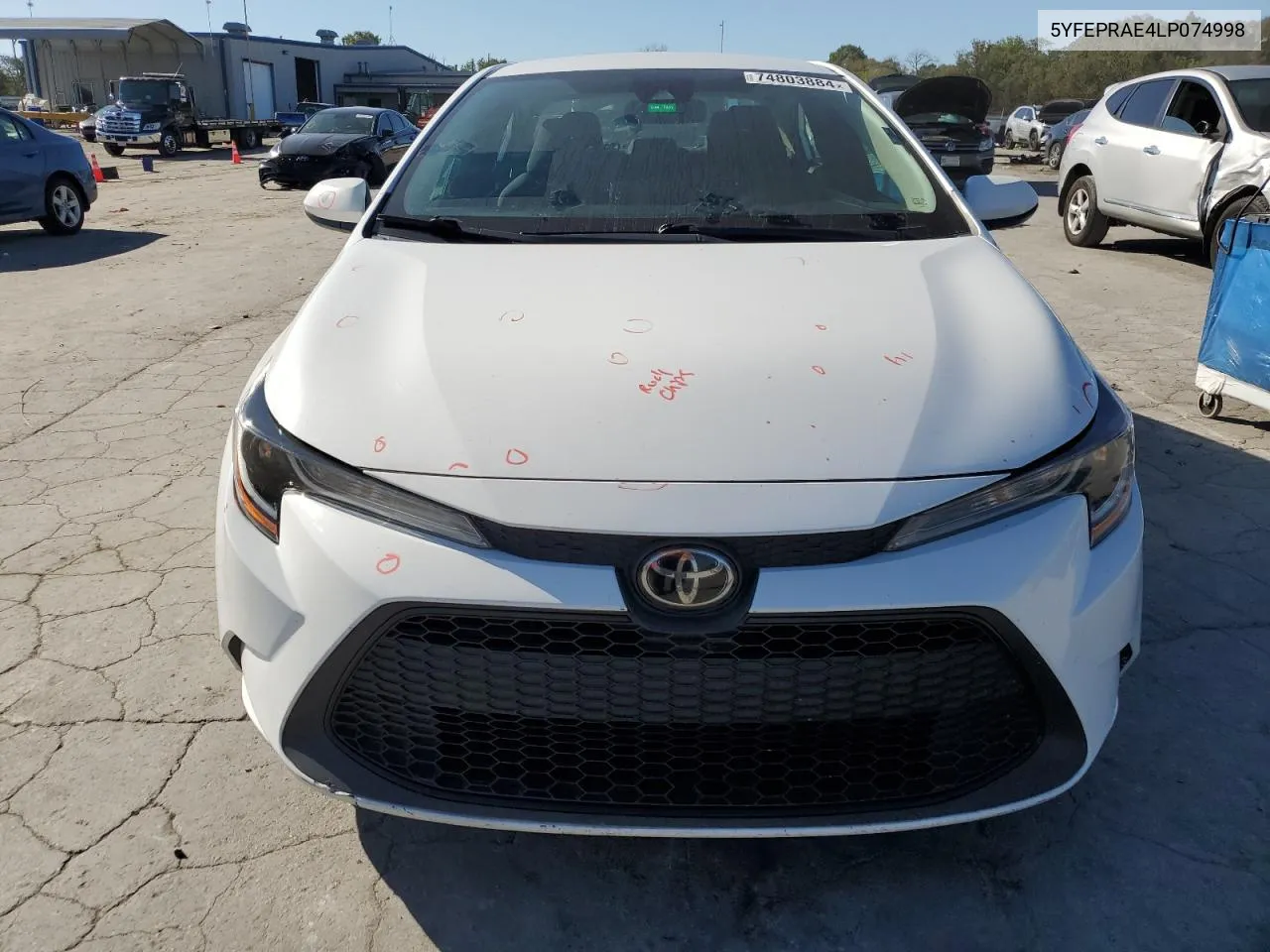 2020 Toyota Corolla Le VIN: 5YFEPRAE4LP074998 Lot: 74803884