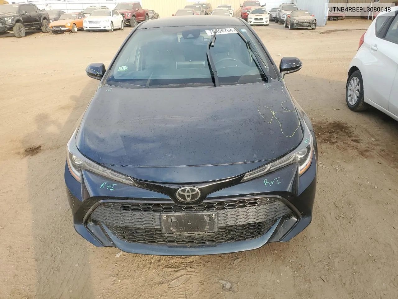 2020 Toyota Corolla Se VIN: JTNB4RBE9L3080648 Lot: 75006764