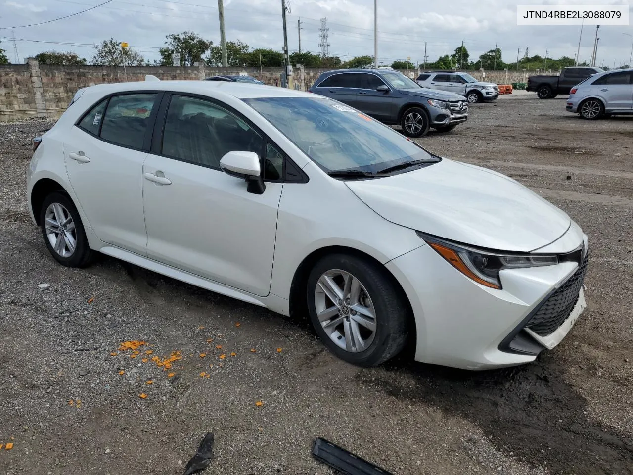 2020 Toyota Corolla Se VIN: JTND4RBE2L3088079 Lot: 75100054