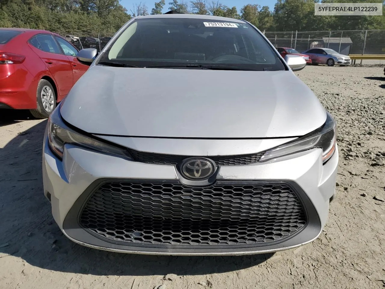 2020 Toyota Corolla Le VIN: 5YFEPRAE4LP122239 Lot: 75313194