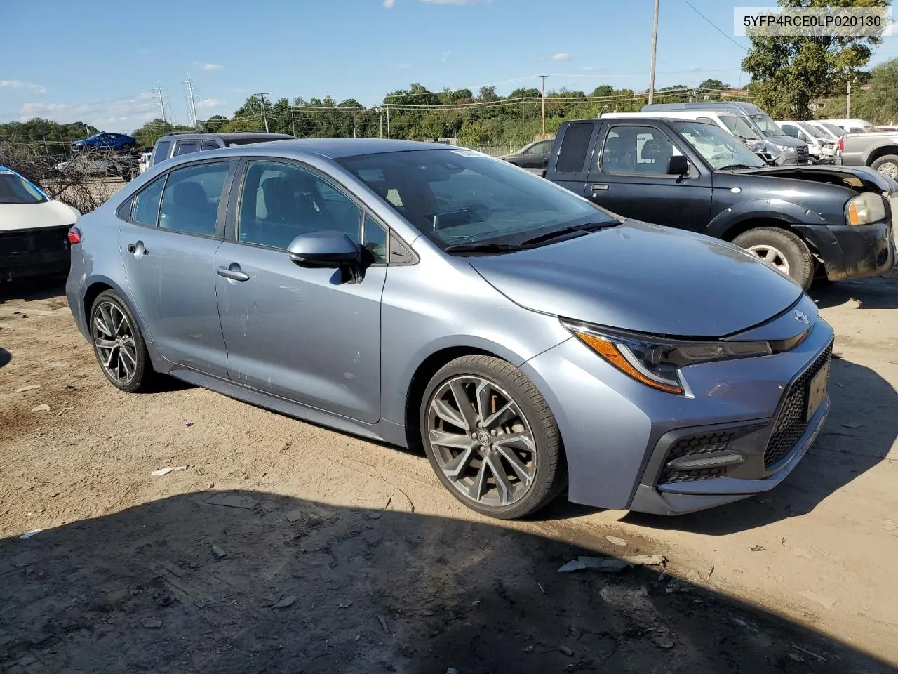 2020 Toyota Corolla Se VIN: 5YFP4RCE0LP020130 Lot: 75391274