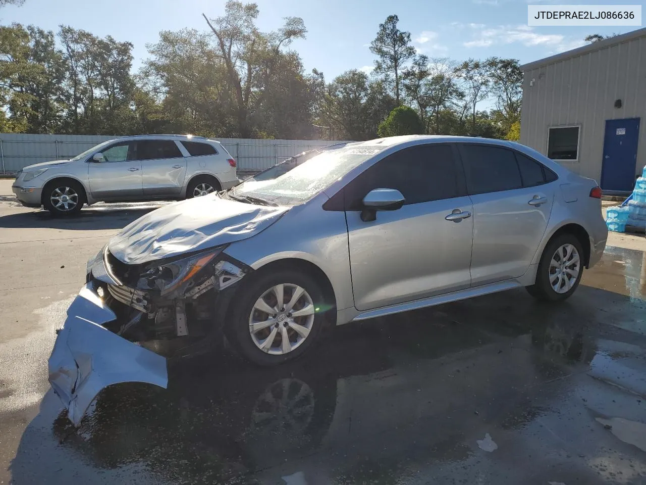 2020 Toyota Corolla Le VIN: JTDEPRAE2LJ086636 Lot: 76254614