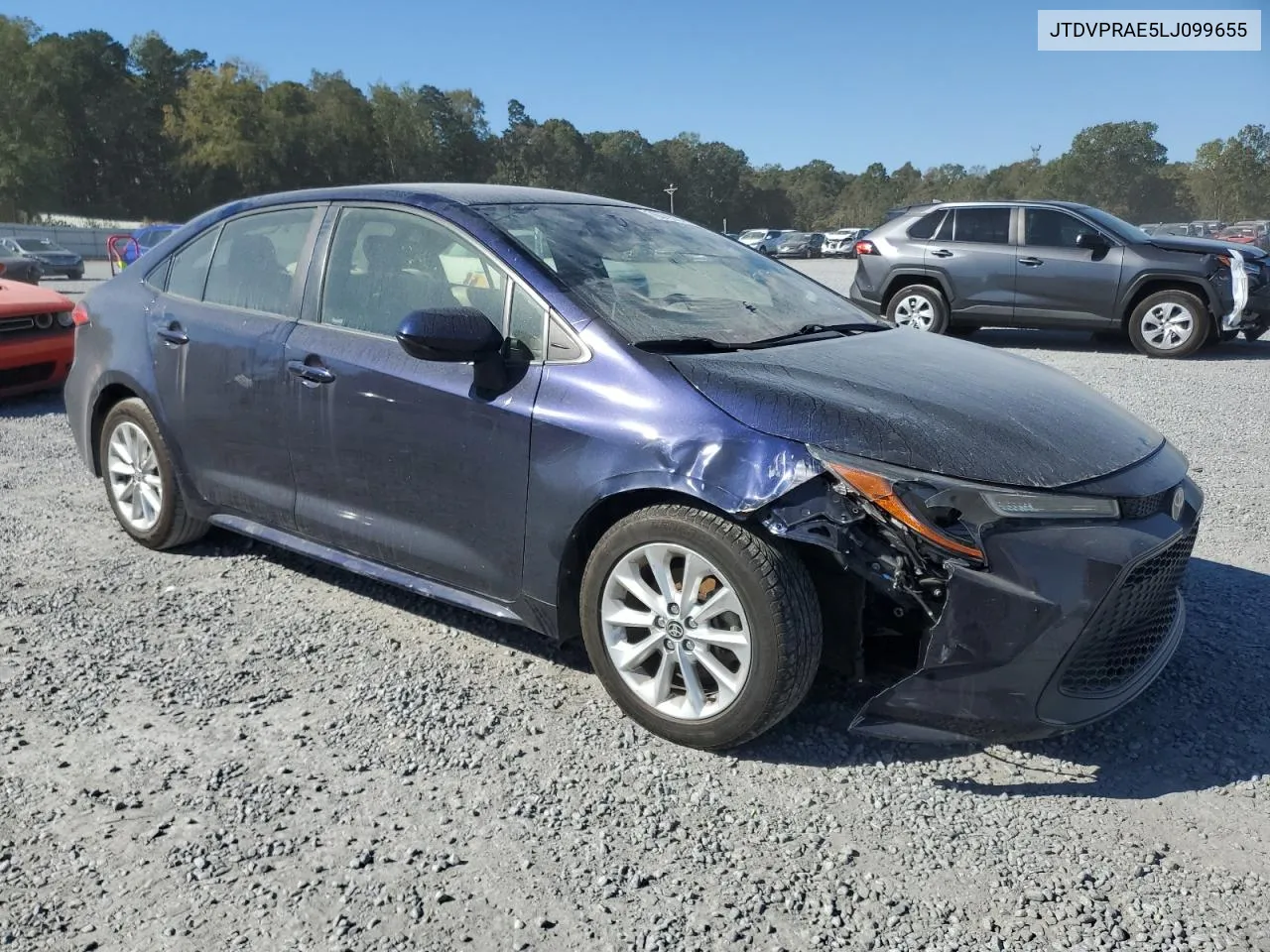 2020 Toyota Corolla Le VIN: JTDVPRAE5LJ099655 Lot: 76579984