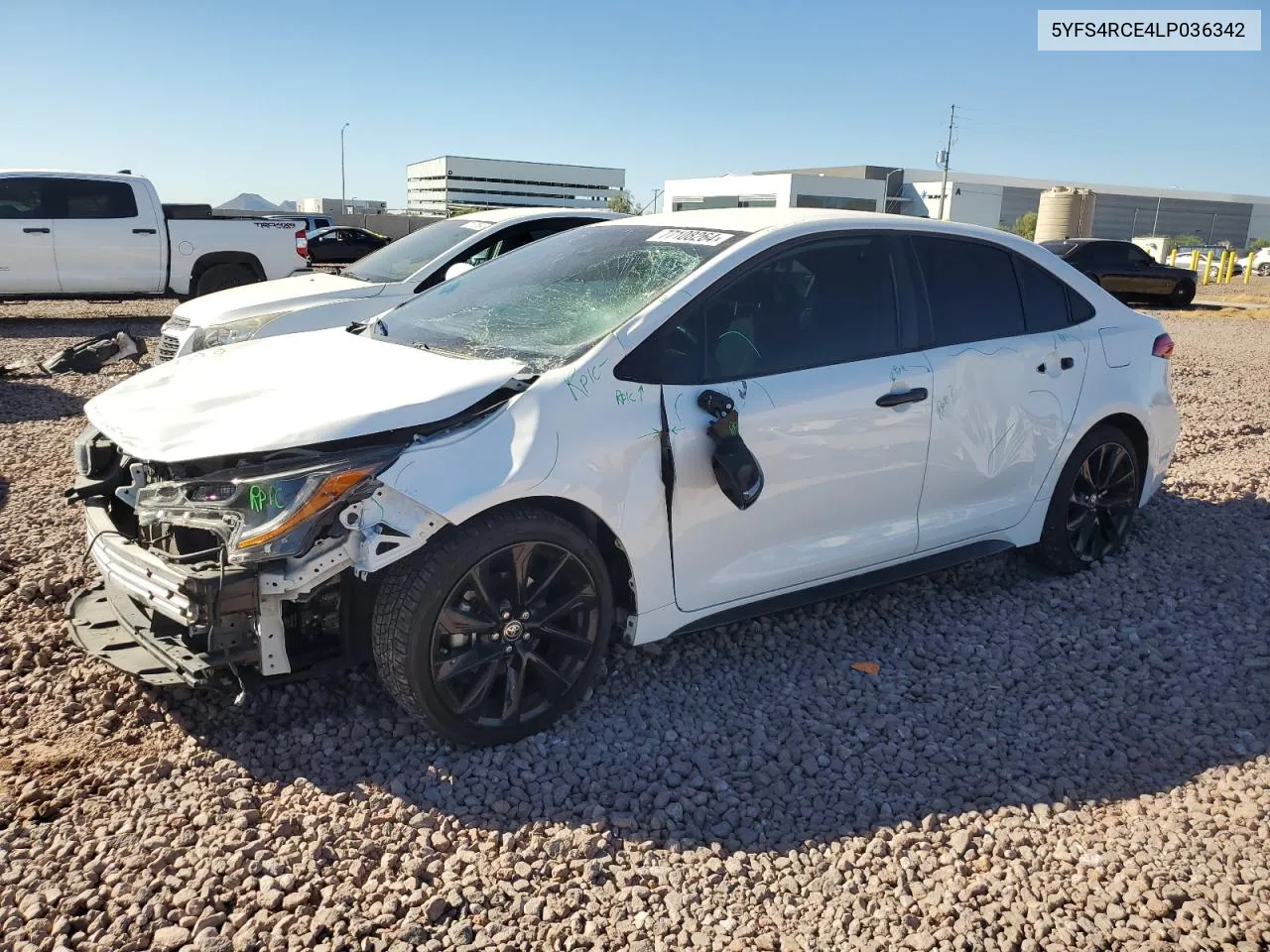 2020 Toyota Corolla Se VIN: 5YFS4RCE4LP036342 Lot: 77108264