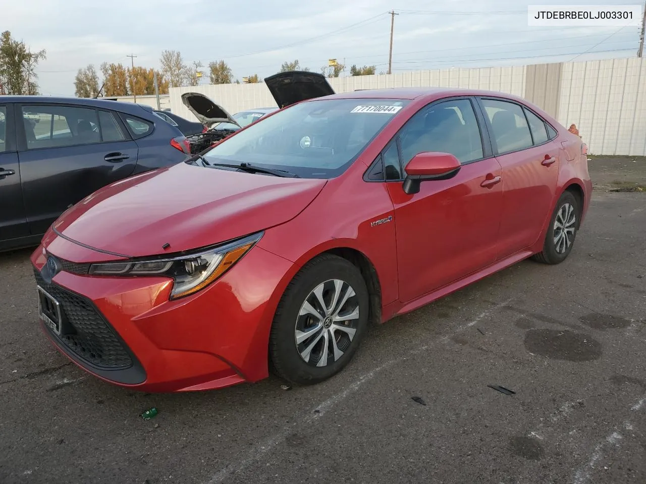 2020 Toyota Corolla Le VIN: JTDEBRBE0LJ003301 Lot: 77170044