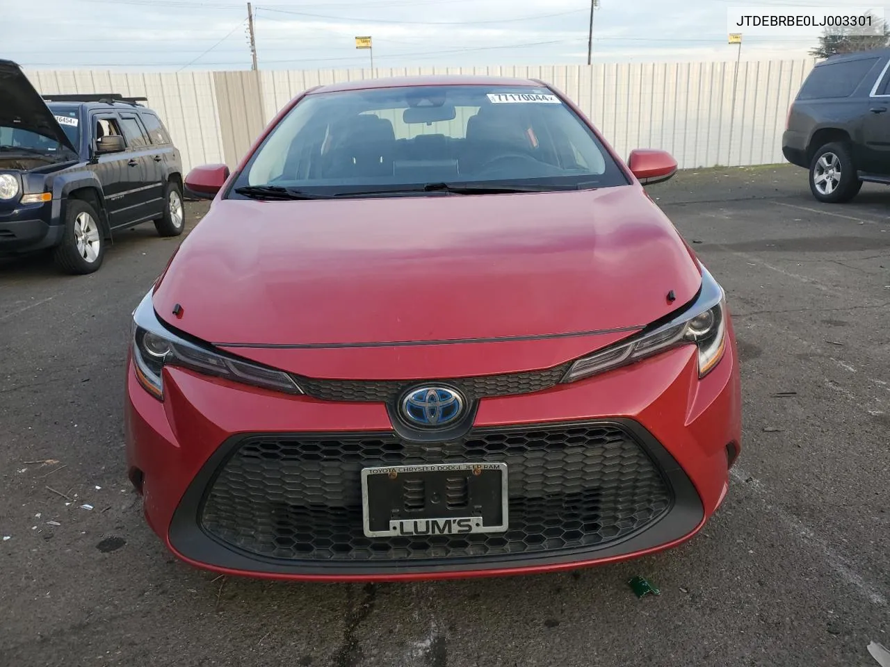 2020 Toyota Corolla Le VIN: JTDEBRBE0LJ003301 Lot: 77170044