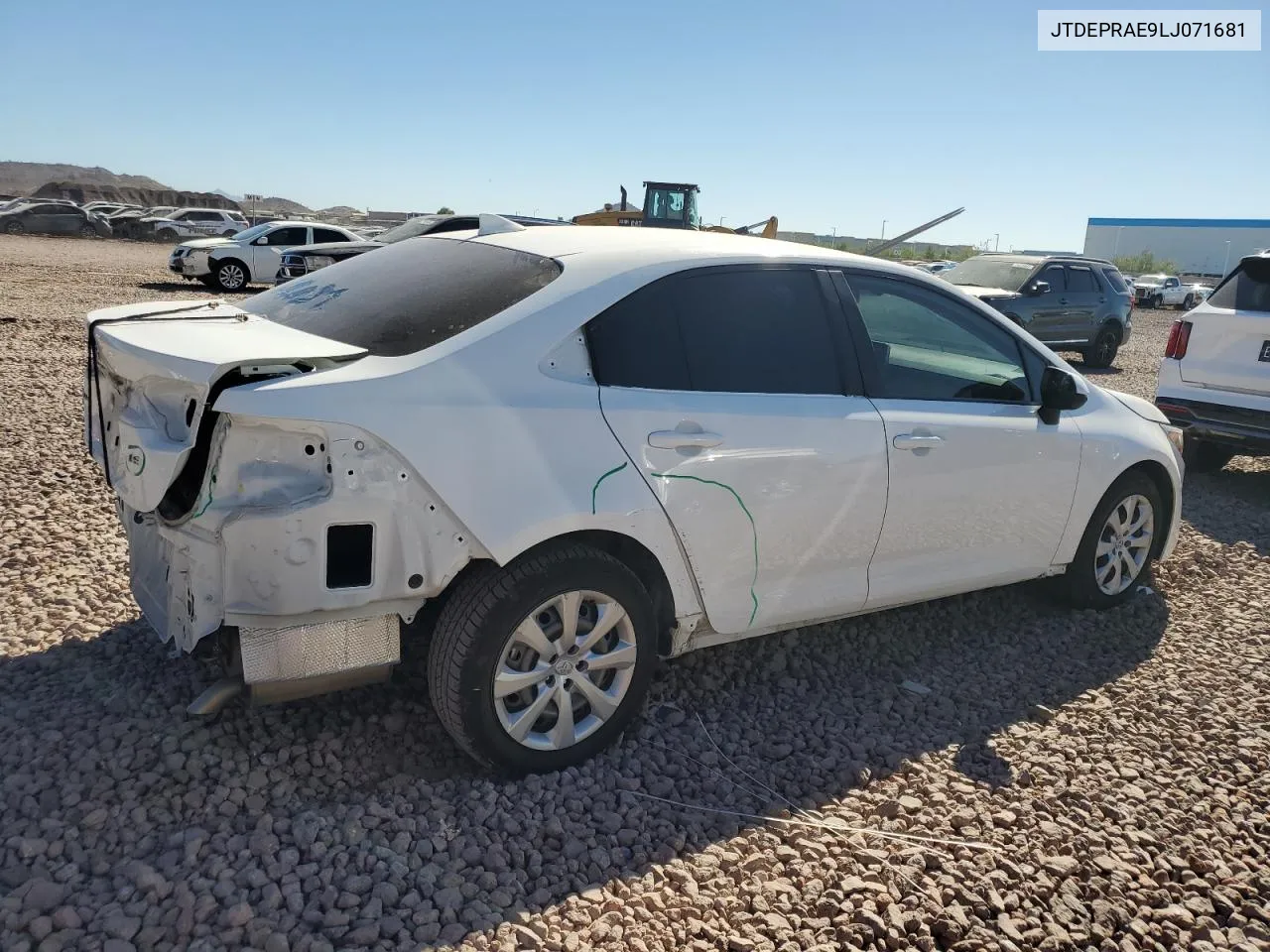 2020 Toyota Corolla Le VIN: JTDEPRAE9LJ071681 Lot: 77364024