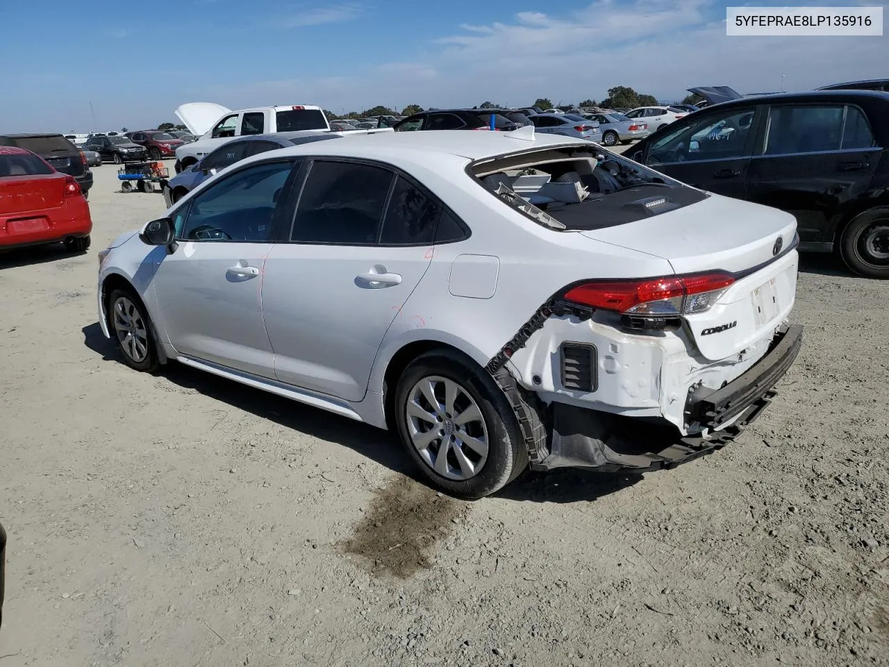 2020 Toyota Corolla Le VIN: 5YFEPRAE8LP135916 Lot: 77383104