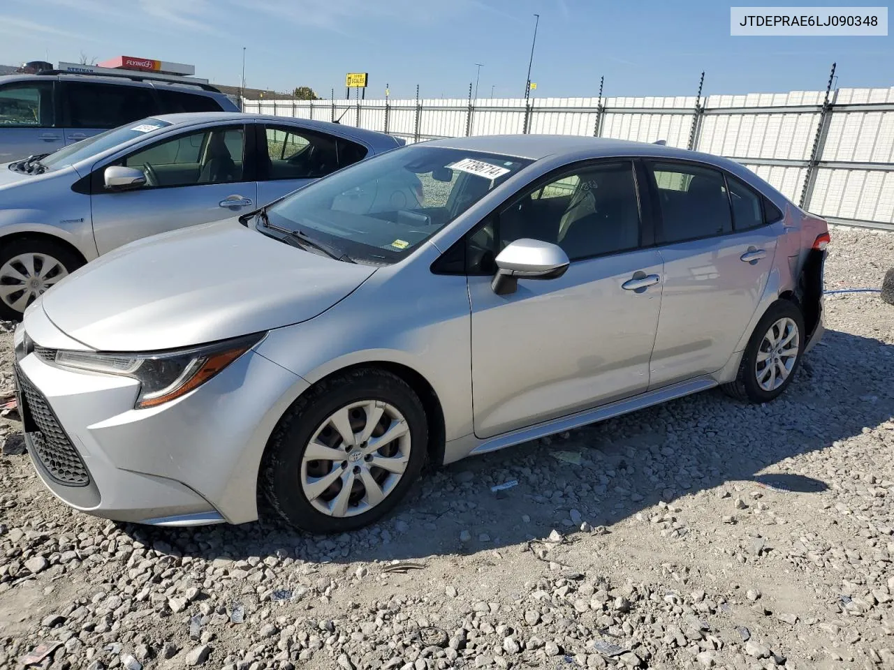 2020 Toyota Corolla Le VIN: JTDEPRAE6LJ090348 Lot: 77396714