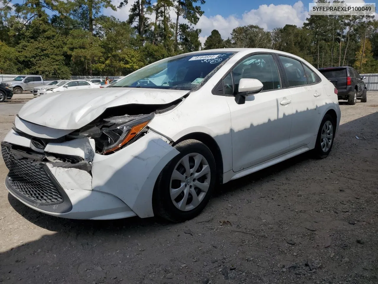 2020 Toyota Corolla Le VIN: 5YFEPRAEXLP100049 Lot: 78184654