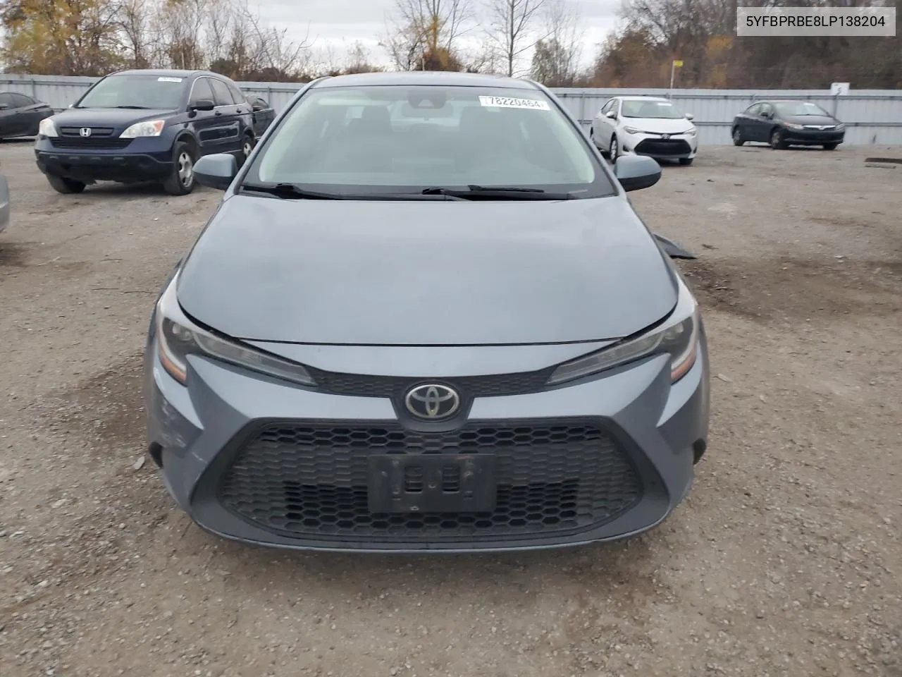 2020 Toyota Corolla Le VIN: 5YFBPRBE8LP138204 Lot: 78220464