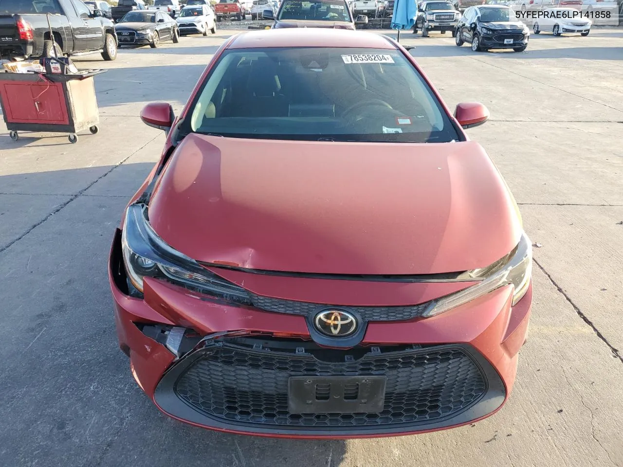 2020 Toyota Corolla Le VIN: 5YFEPRAE6LP141858 Lot: 78538204