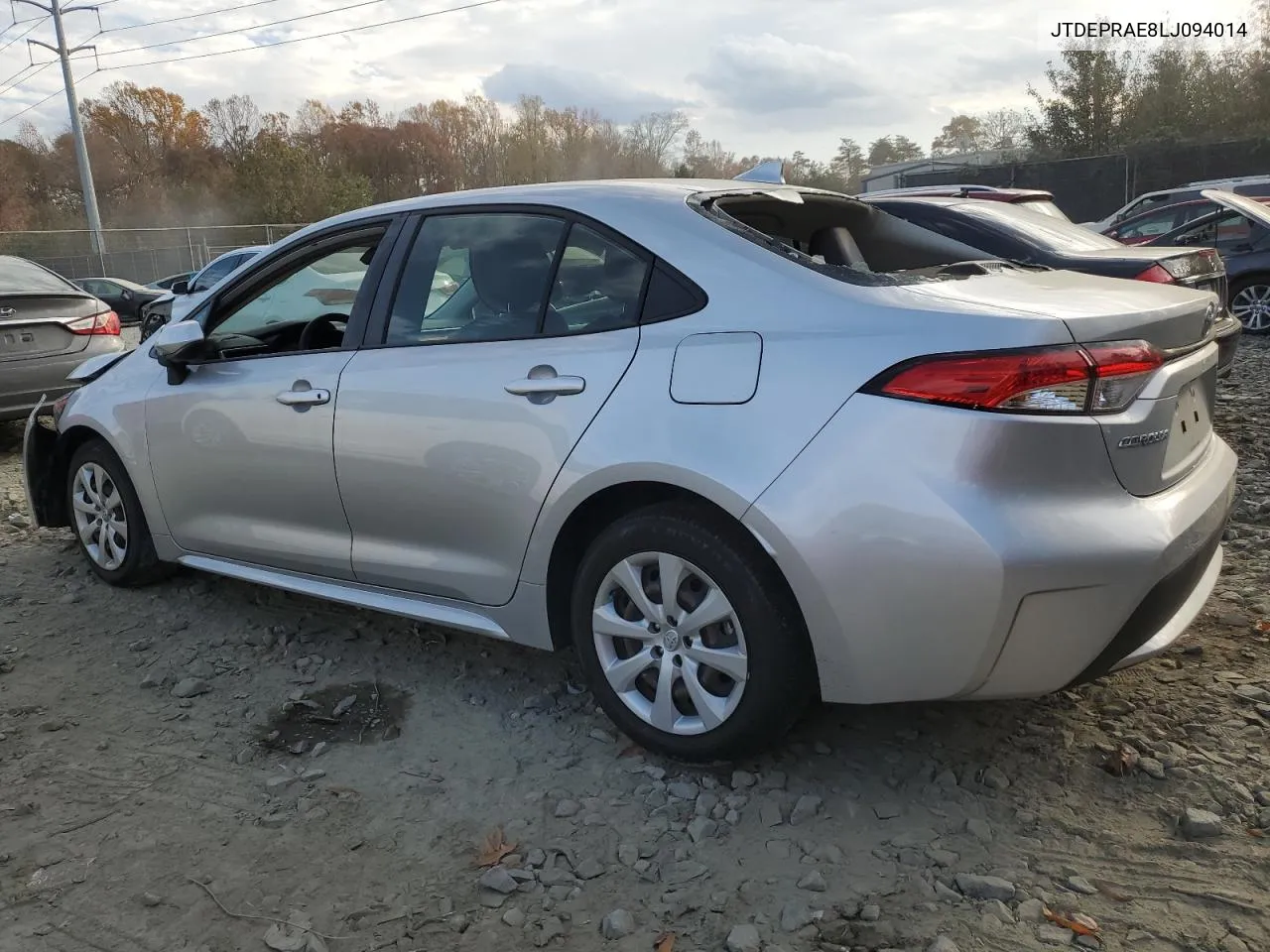 2020 Toyota Corolla Le VIN: JTDEPRAE8LJ094014 Lot: 78552814