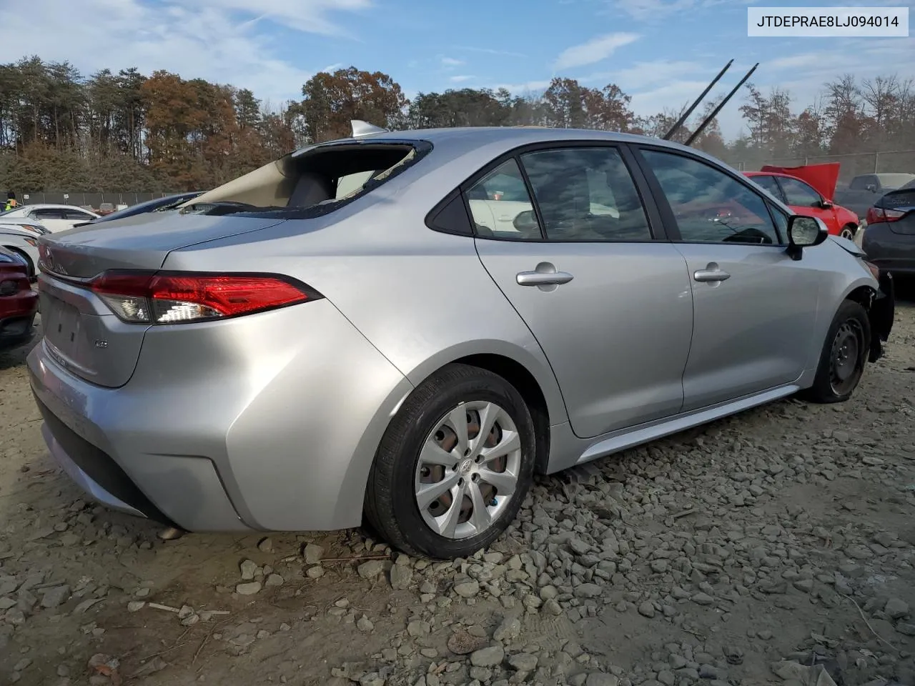 2020 Toyota Corolla Le VIN: JTDEPRAE8LJ094014 Lot: 78552814