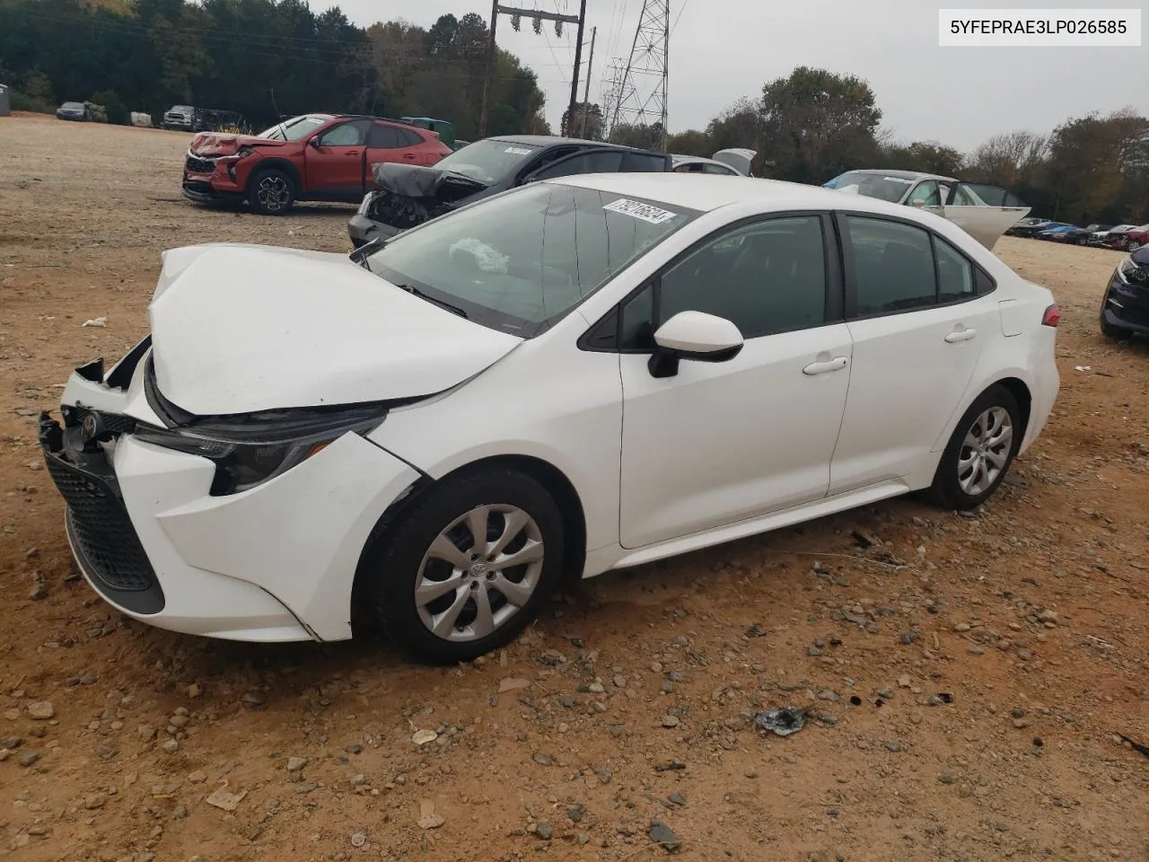 2020 Toyota Corolla Le VIN: 5YFEPRAE3LP026585 Lot: 79216624