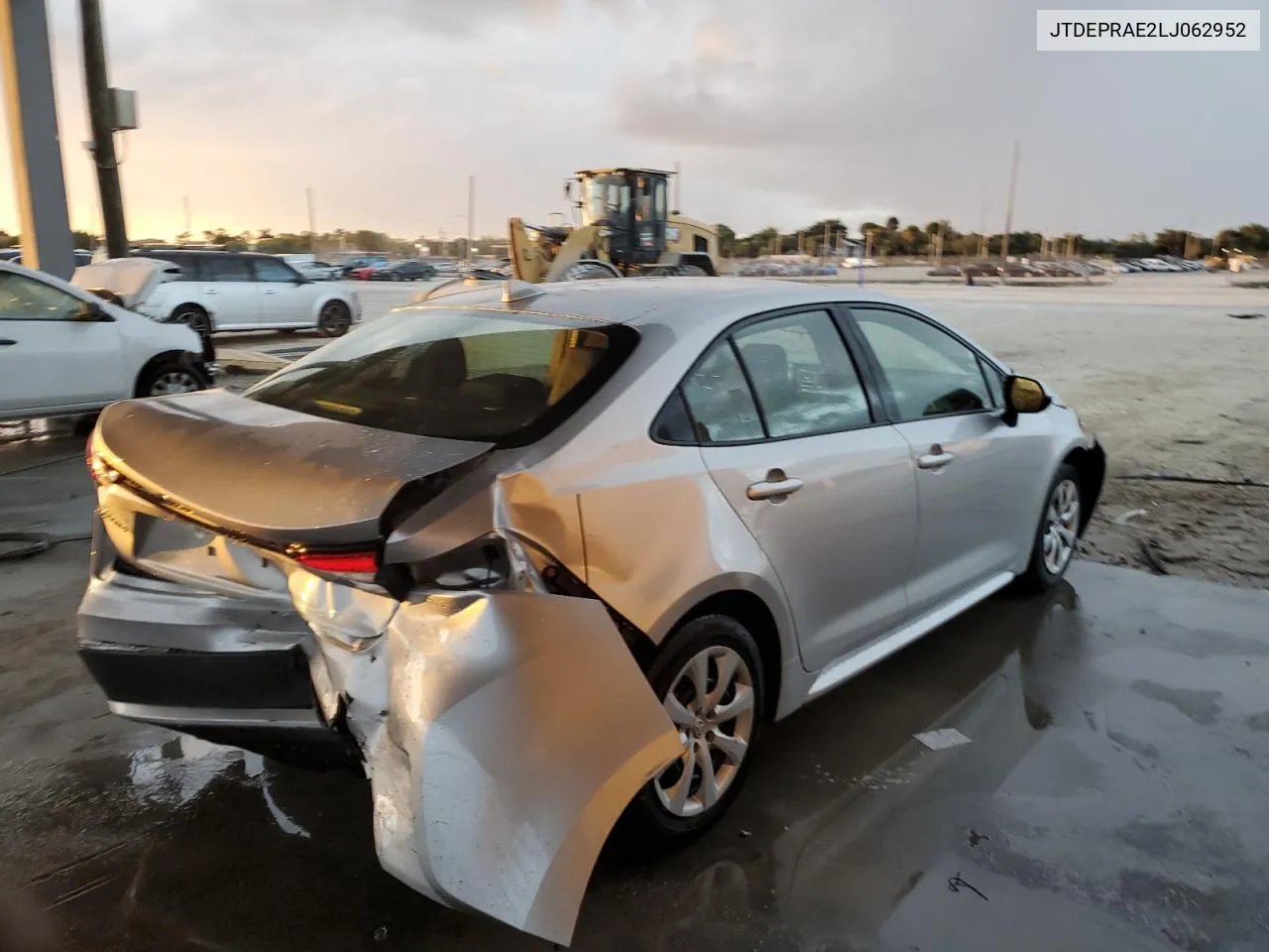 2020 Toyota Corolla Le VIN: JTDEPRAE2LJ062952 Lot: 80127184