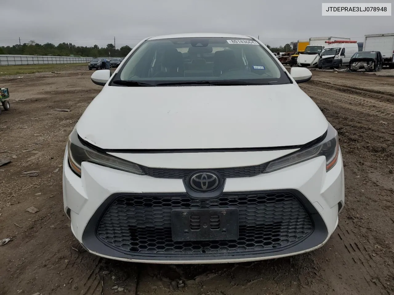 2020 Toyota Corolla Le VIN: JTDEPRAE3LJ078948 Lot: 80143664