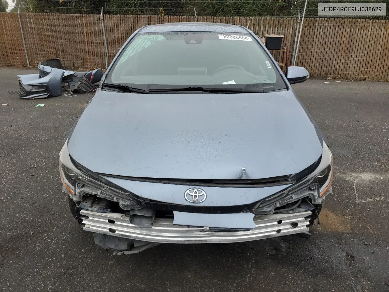 2020 Toyota Corolla Se VIN: JTDP4RCE9LJ038629 Lot: 80386404