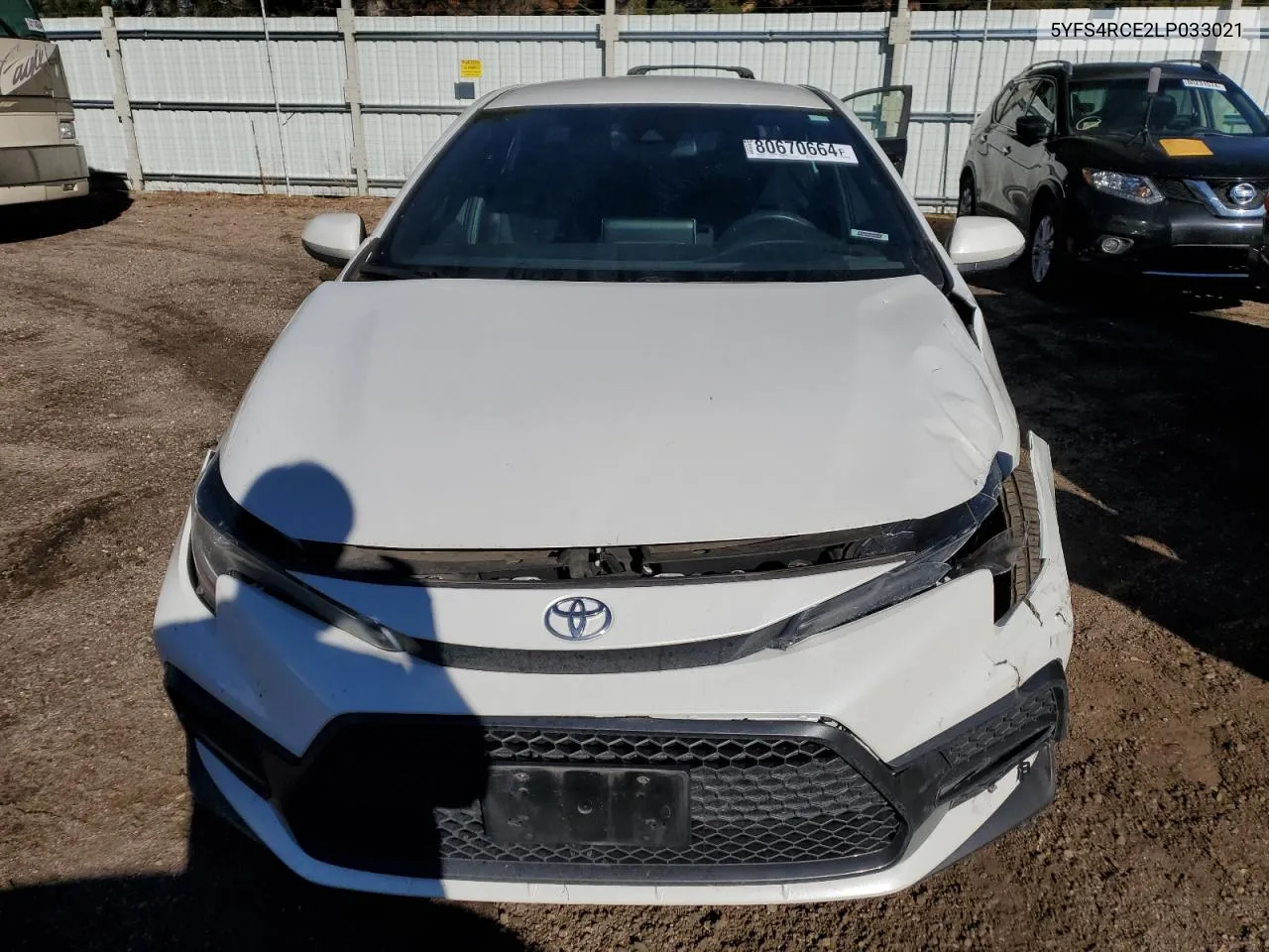 2020 Toyota Corolla Se VIN: 5YFS4RCE2LP033021 Lot: 80670664