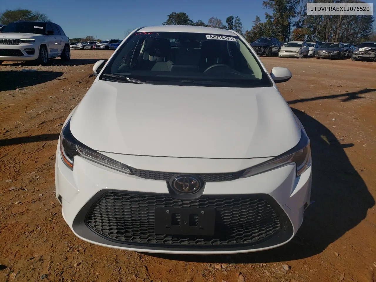 2020 Toyota Corolla Le VIN: JTDVPRAEXLJ076520 Lot: 80915294