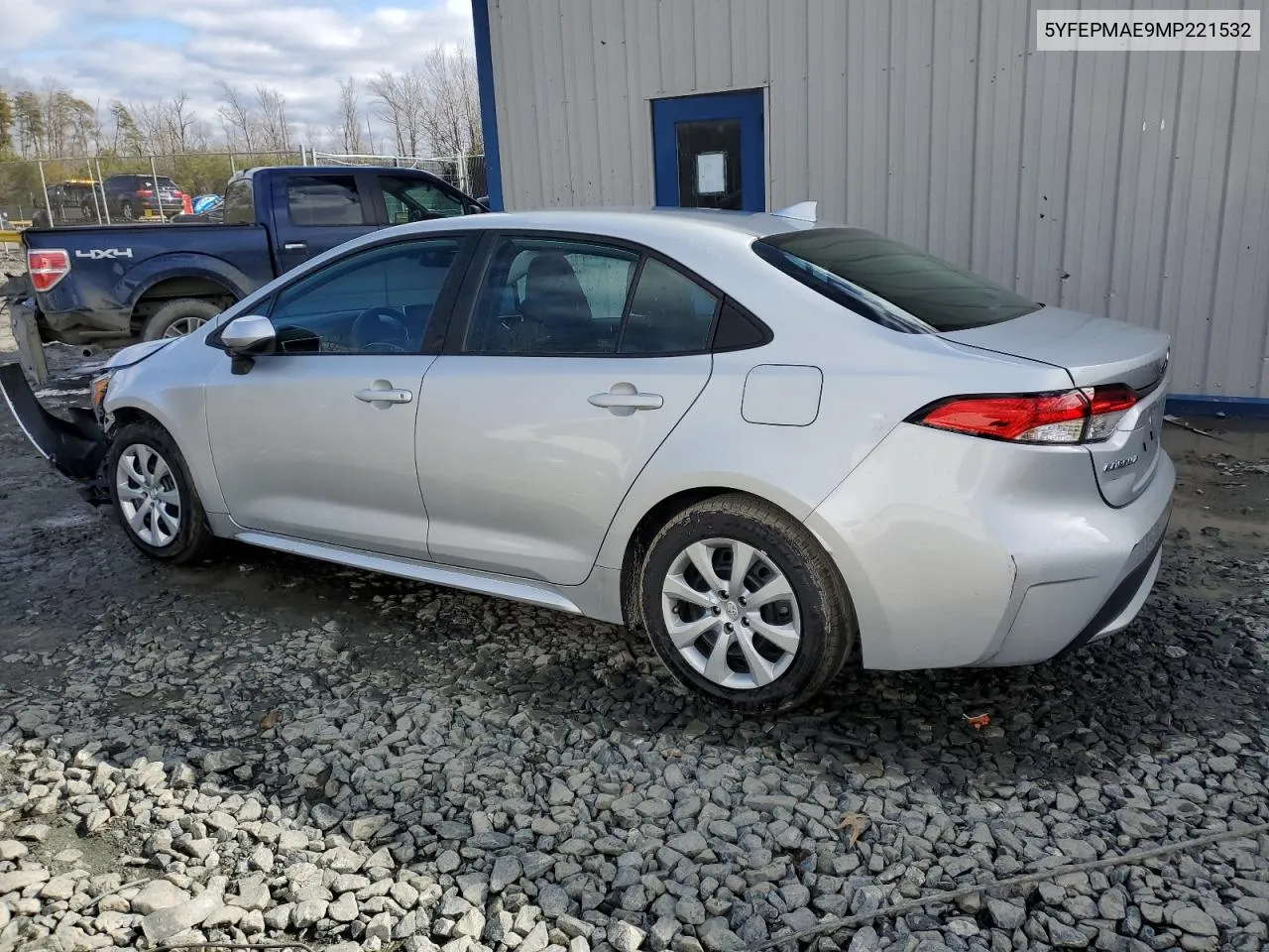 2021 Toyota Corolla Le VIN: 5YFEPMAE9MP221532 Lot: 40391714