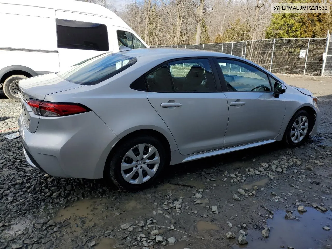 2021 Toyota Corolla Le VIN: 5YFEPMAE9MP221532 Lot: 40391714