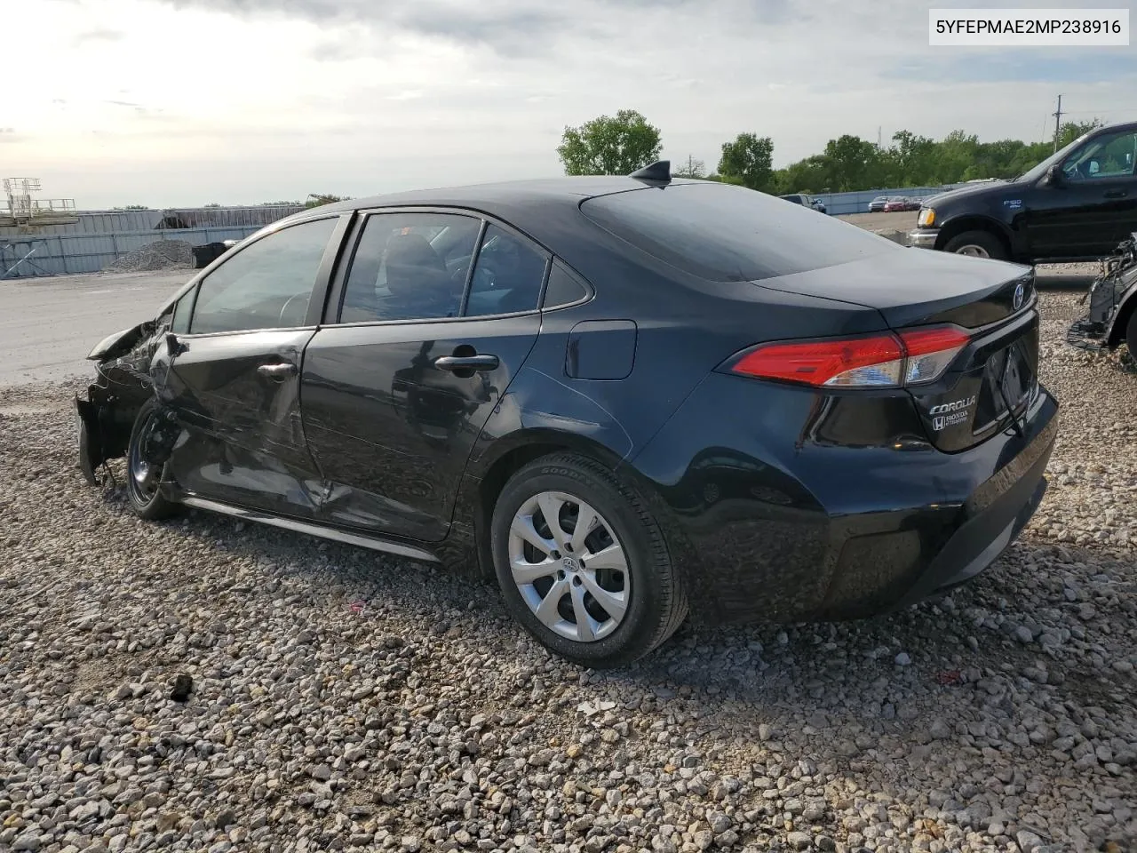 2021 Toyota Corolla Le VIN: 5YFEPMAE2MP238916 Lot: 53077544