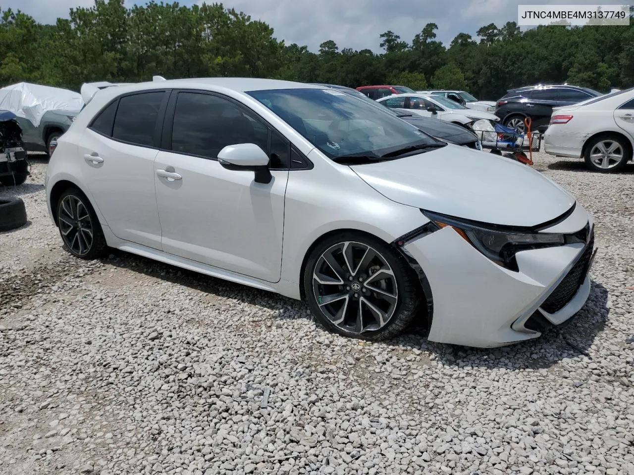 2021 Toyota Corolla Xse VIN: JTNC4MBE4M3137749 Lot: 56850654