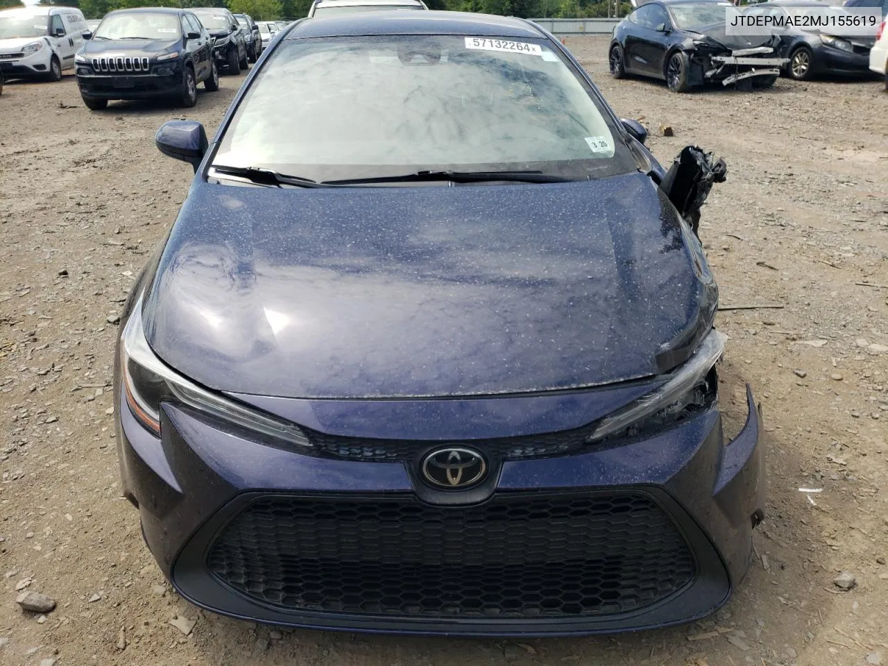 2021 Toyota Corolla Le VIN: JTDEPMAE2MJ155619 Lot: 57132264