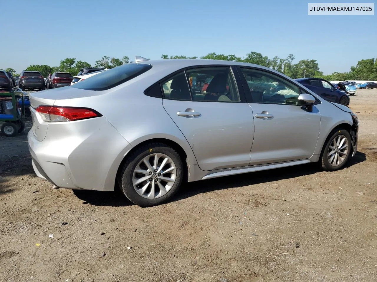 2021 Toyota Corolla Le VIN: JTDVPMAEXMJ147025 Lot: 57623594