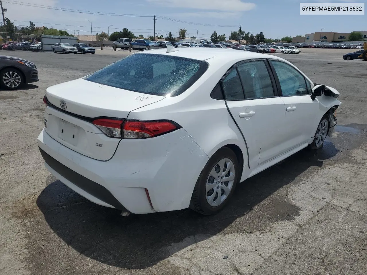 2021 Toyota Corolla Le VIN: 5YFEPMAE5MP215632 Lot: 58463874