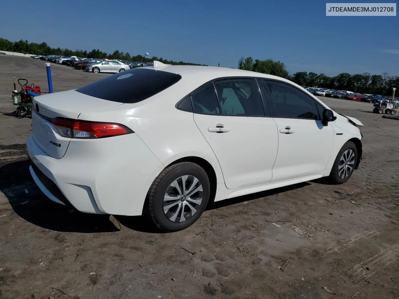 2021 Toyota Corolla Le VIN: JTDEAMDE3MJ012708 Lot: 58840944