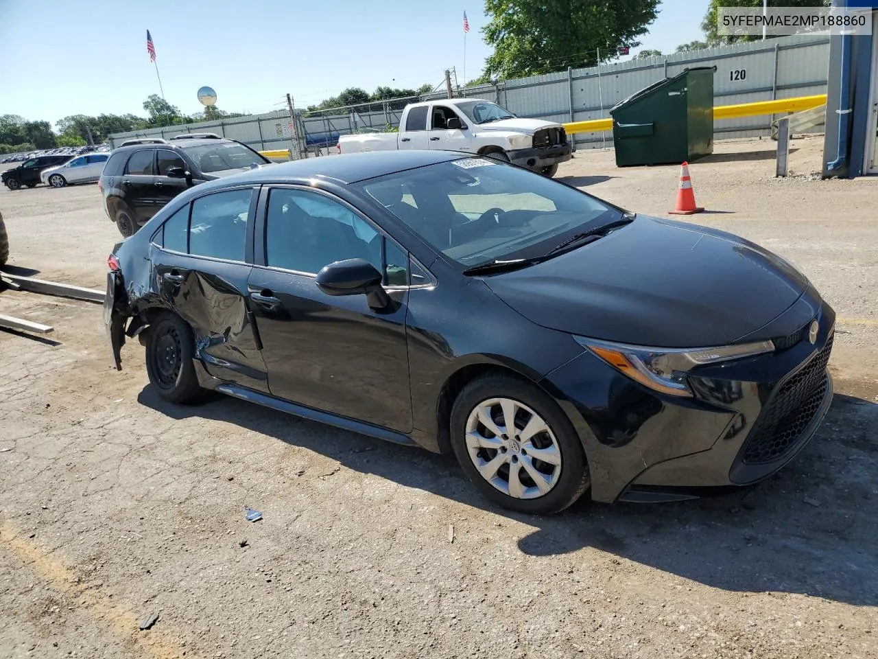 2021 Toyota Corolla Le VIN: 5YFEPMAE2MP188860 Lot: 58961614