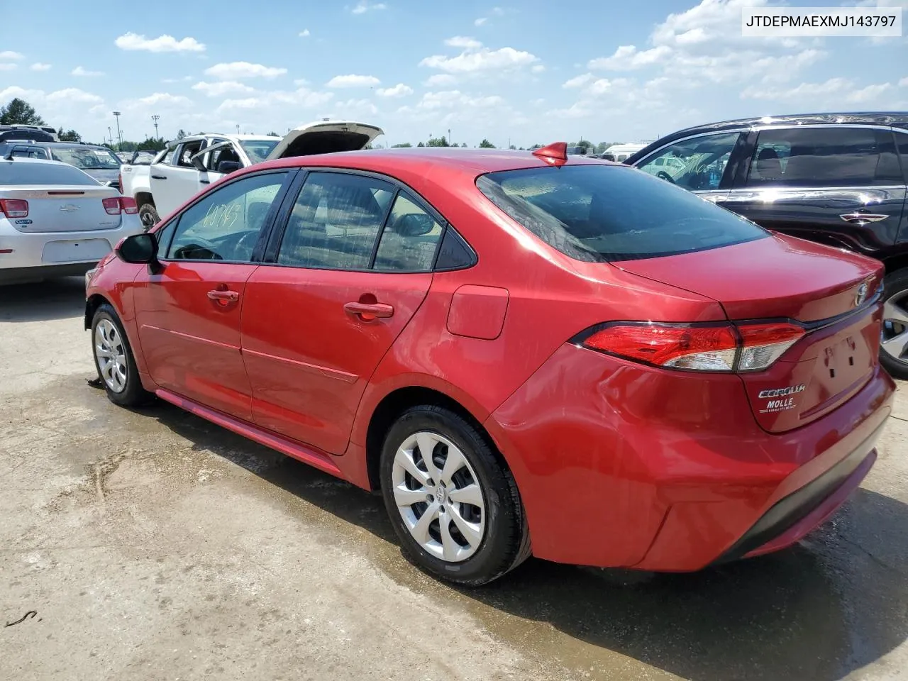 2021 Toyota Corolla Le VIN: JTDEPMAEXMJ143797 Lot: 59952354