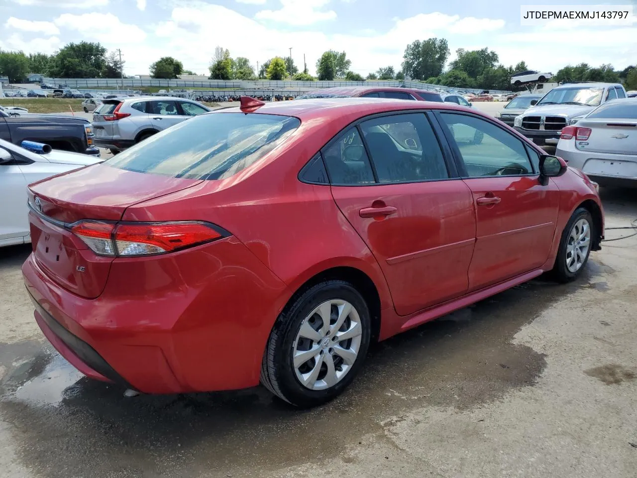 2021 Toyota Corolla Le VIN: JTDEPMAEXMJ143797 Lot: 59952354