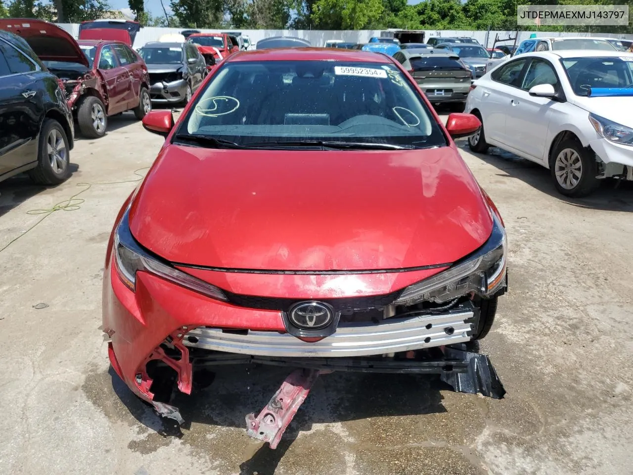 2021 Toyota Corolla Le VIN: JTDEPMAEXMJ143797 Lot: 59952354