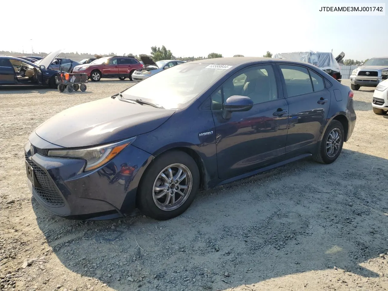 2021 Toyota Corolla Le VIN: JTDEAMDE3MJ001742 Lot: 63588844