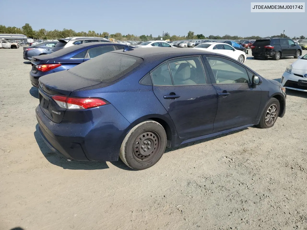 2021 Toyota Corolla Le VIN: JTDEAMDE3MJ001742 Lot: 63588844