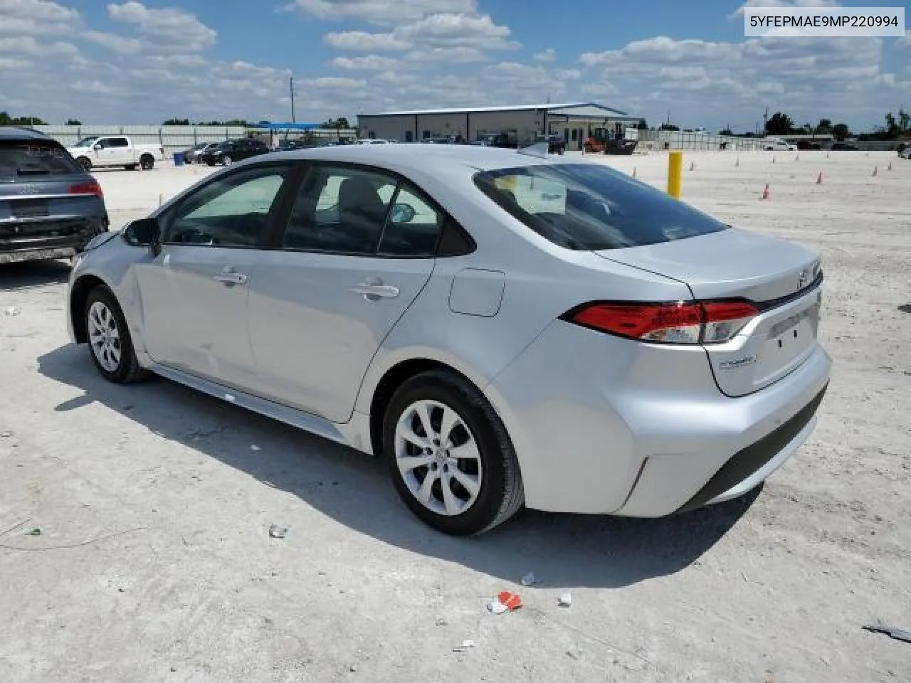 5YFEPMAE9MP220994 2021 Toyota Corolla Le