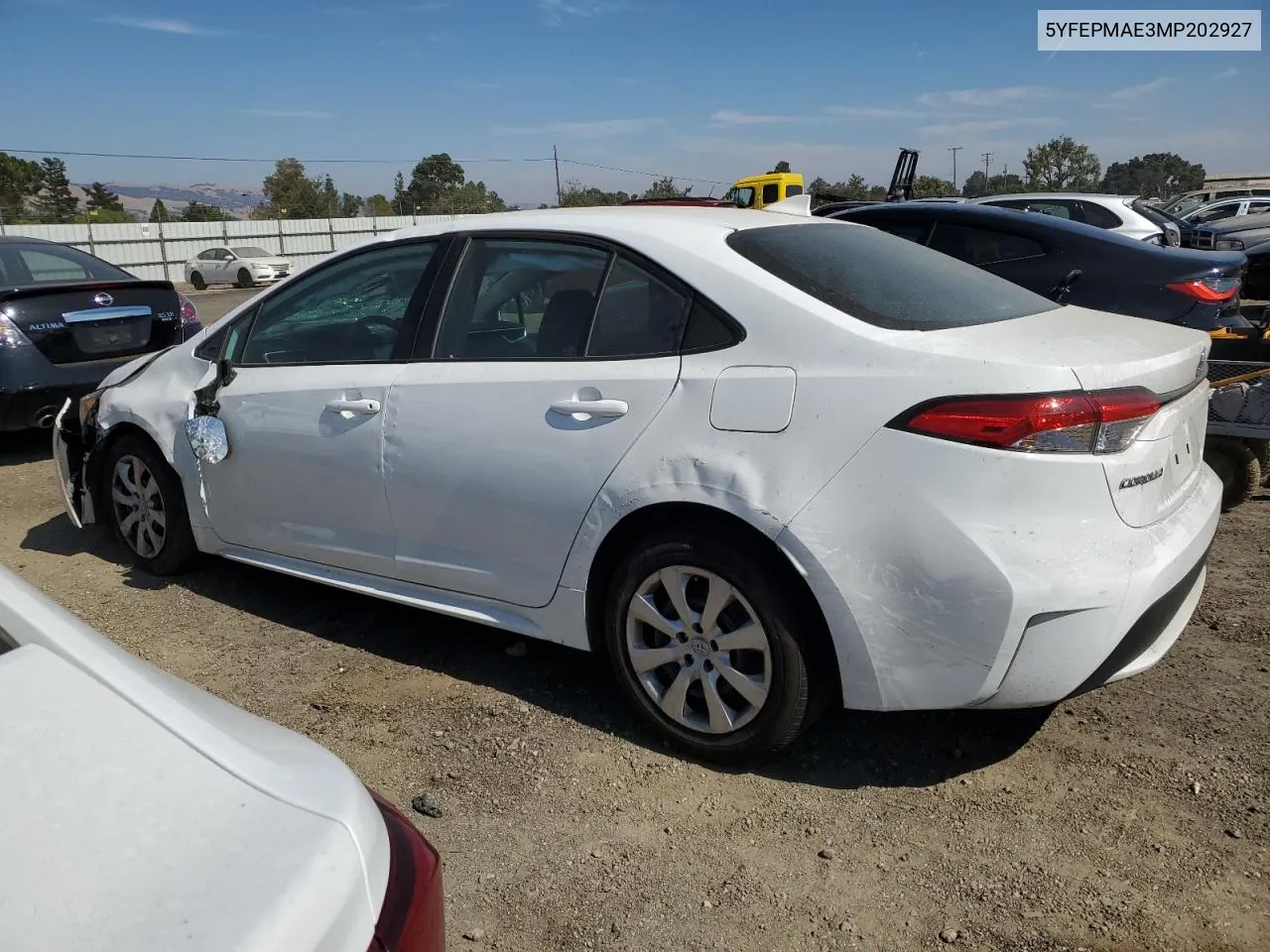 2021 Toyota Corolla Le VIN: 5YFEPMAE3MP202927 Lot: 66166644