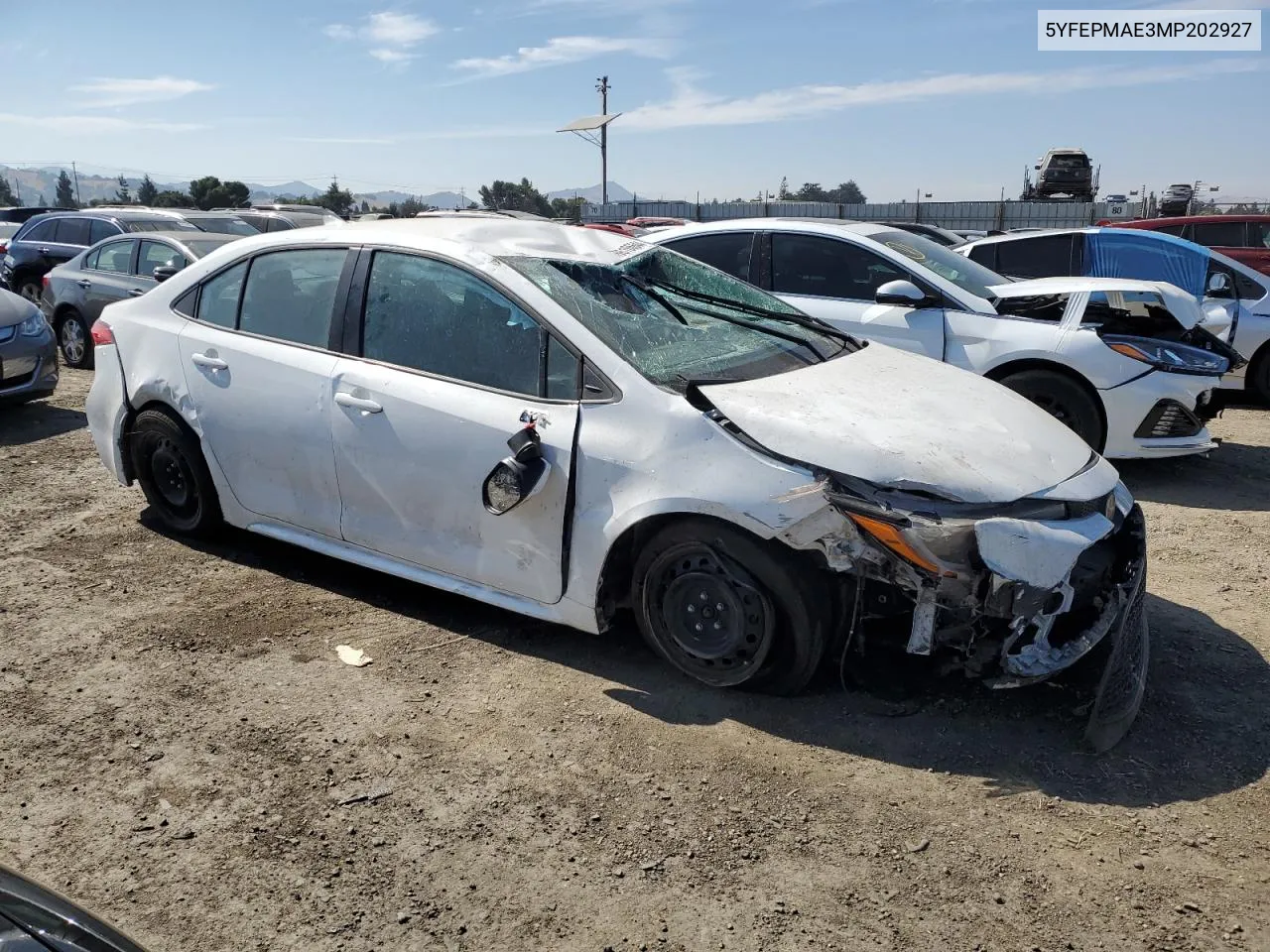 2021 Toyota Corolla Le VIN: 5YFEPMAE3MP202927 Lot: 66166644