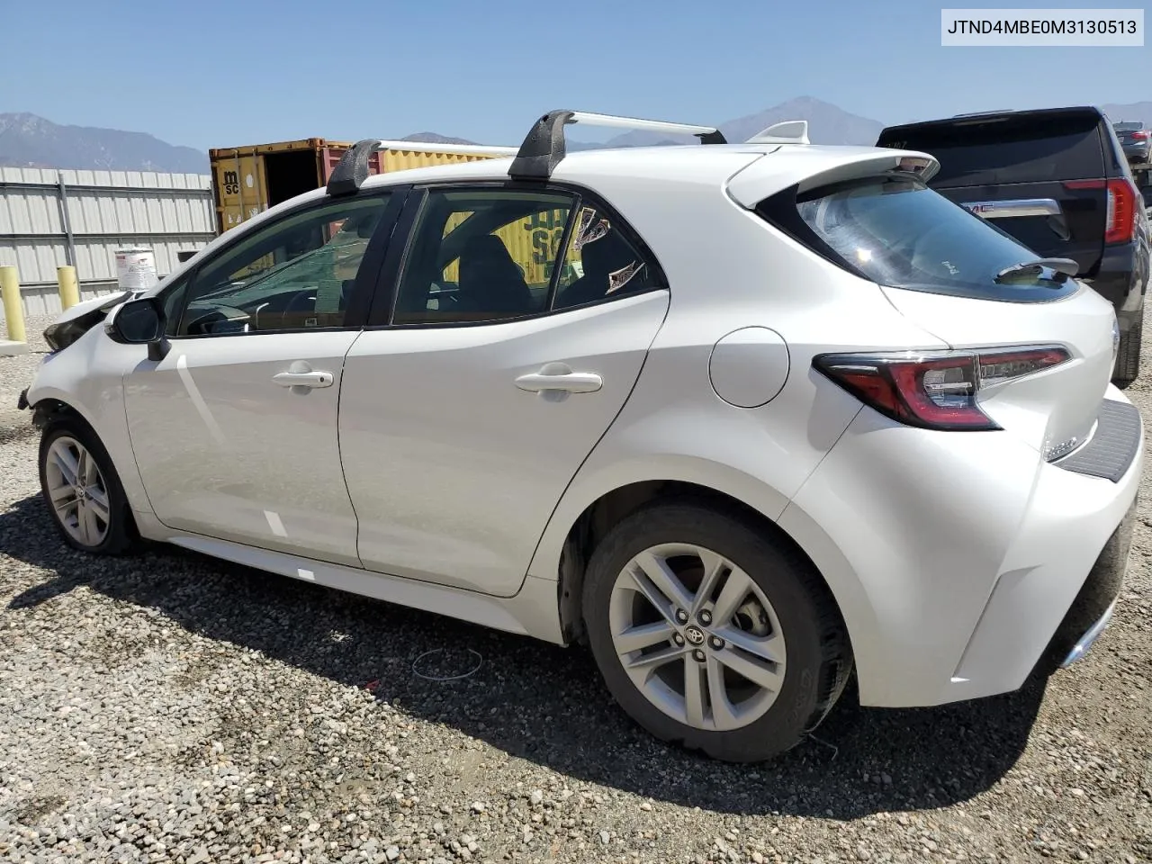 2021 Toyota Corolla Se VIN: JTND4MBE0M3130513 Lot: 68038754