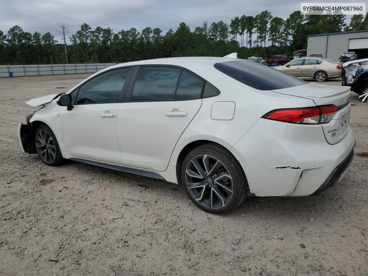 2021 Toyota Corolla Se VIN: 5YFS4MCE4MP087960 Lot: 69893954