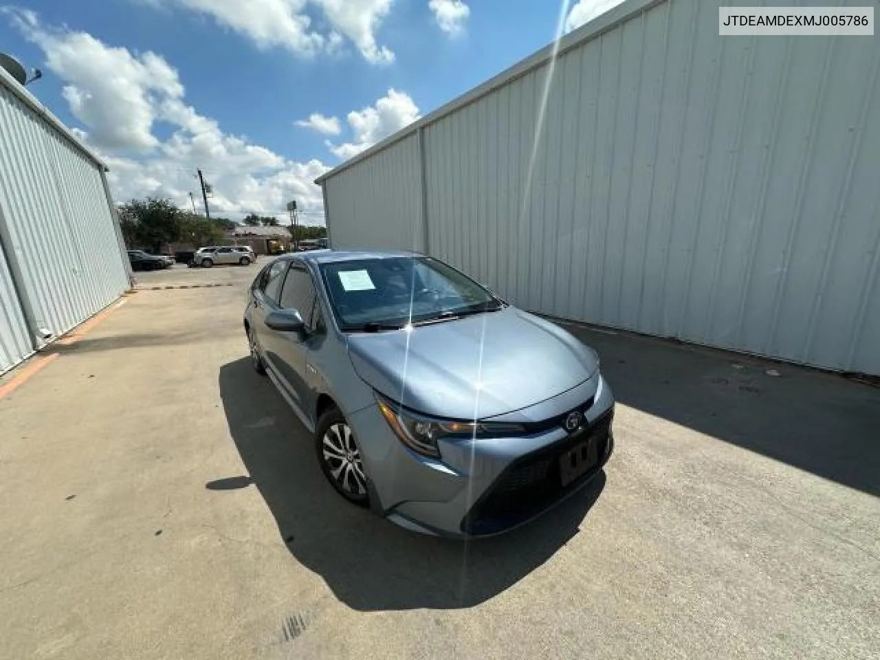 2021 Toyota Corolla Le VIN: JTDEAMDEXMJ005786 Lot: 70100924