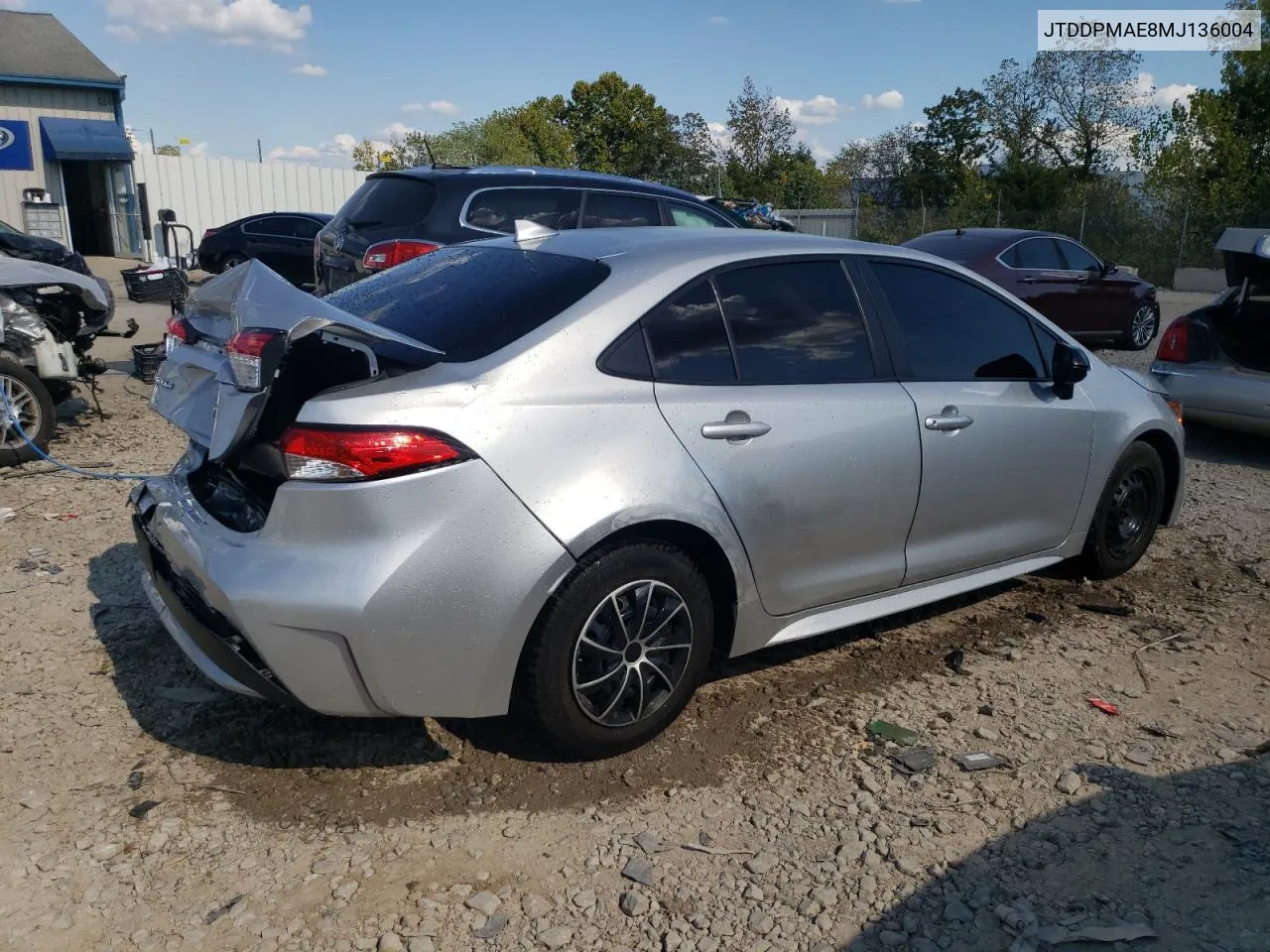 2021 Toyota Corolla L VIN: JTDDPMAE8MJ136004 Lot: 70185584