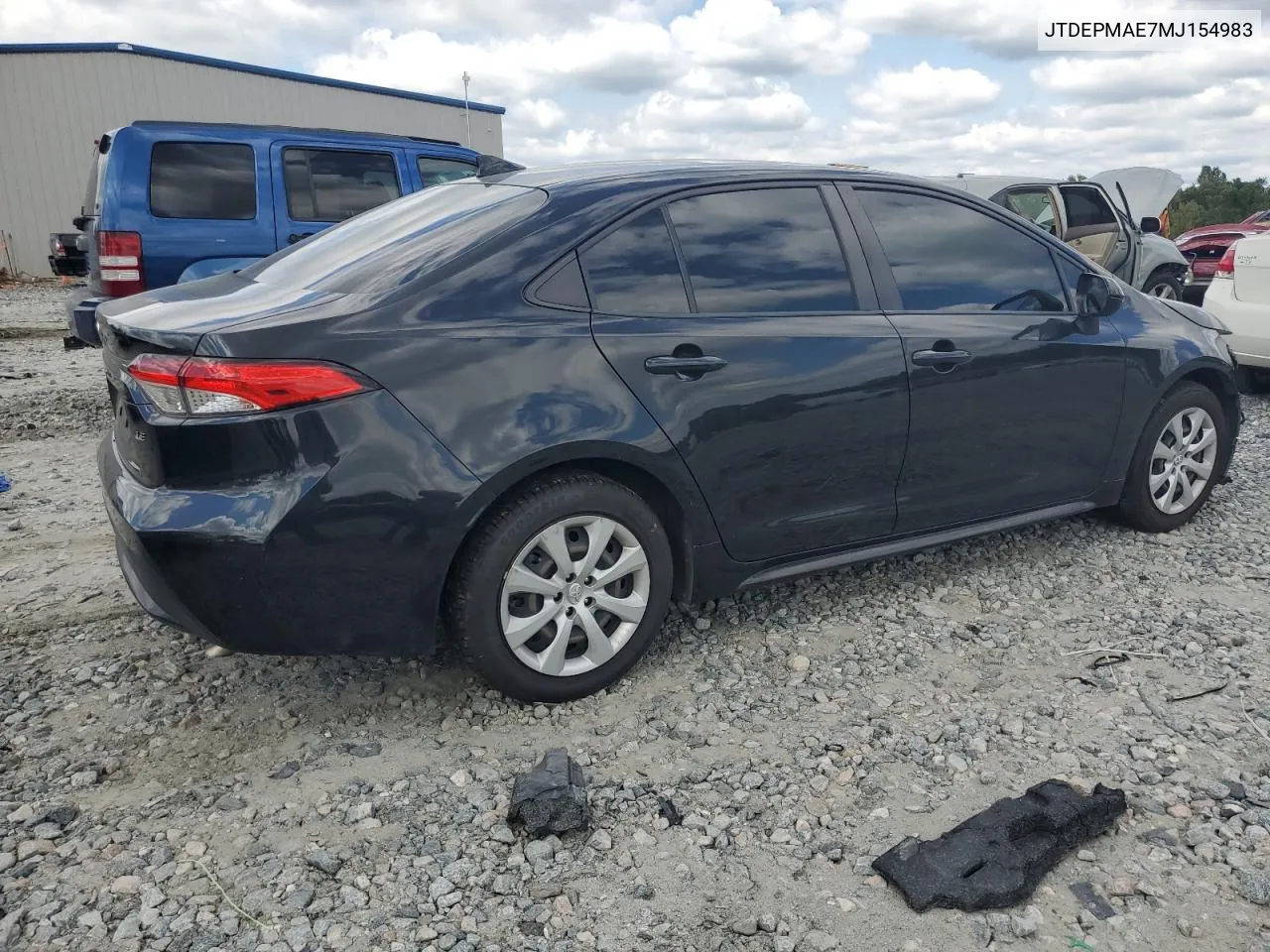 2021 Toyota Corolla Le VIN: JTDEPMAE7MJ154983 Lot: 70373554